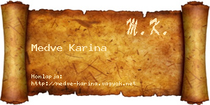 Medve Karina névjegykártya